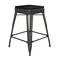 Emma and Oliver Cory Set of Four Backless Metal Stools with All-Weather Poly Resin Seats for Indoor Use Only